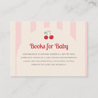 Carte D'accompagnement Coquette Cherry sur le Baby shower supérieur Livre