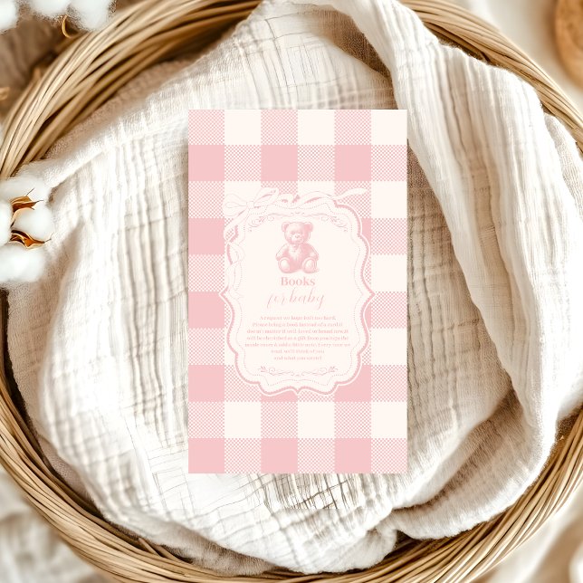 Carte D'accompagnement Coquette En vichy français Teddy Books for Baby (Créateur téléchargé)