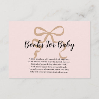 Carte D'accompagnement Coquette rose élégant arc Livres pour bébé