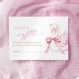 Carte D'accompagnement Coquette Swan Princess Baby shower Déchets Raffle