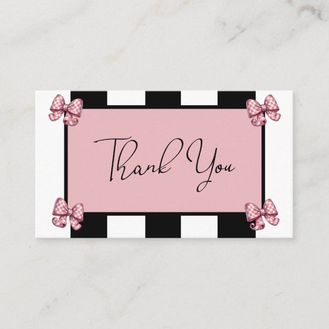 Carte D'accompagnement Coquette - Vaches roses - Baby shower en Merci (Devant)