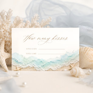 Carte D'accompagnement Coquillages et Cloches de Mariage Combien de Baise