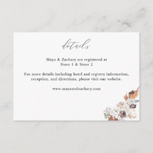 Carte D'accompagnement Coquillages et détails floraux blancs Petits