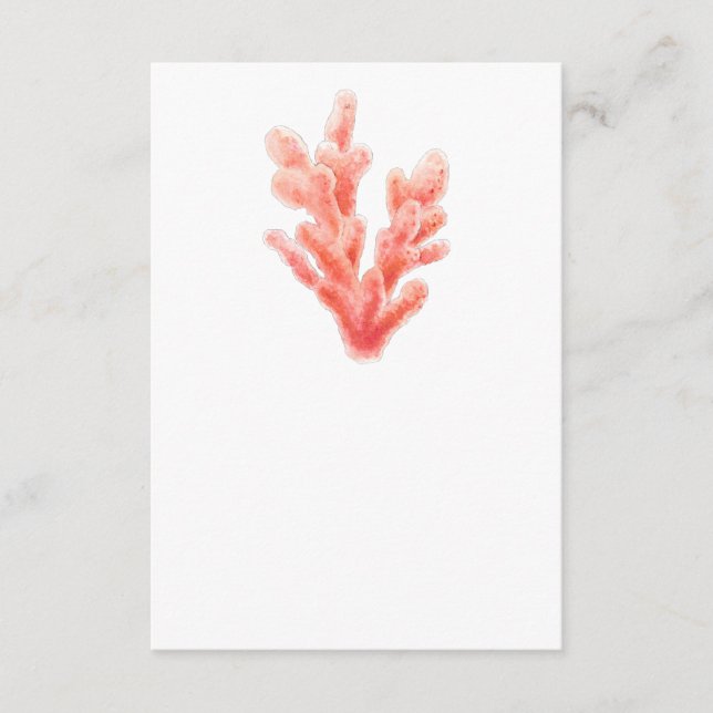 Carte D'accompagnement Corail aquarelle mariage un côté art (Devant)