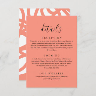 Carte D'accompagnement Coral Blush Moderne Minimaliste Détails Abstraits
