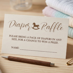 Carte D'accompagnement Corde à linge bébé Baby Shower Diaper Raffle rayé