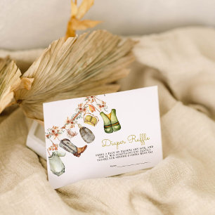 Carte D'accompagnement Corde à linge rustique pour couches de bébé - Tira