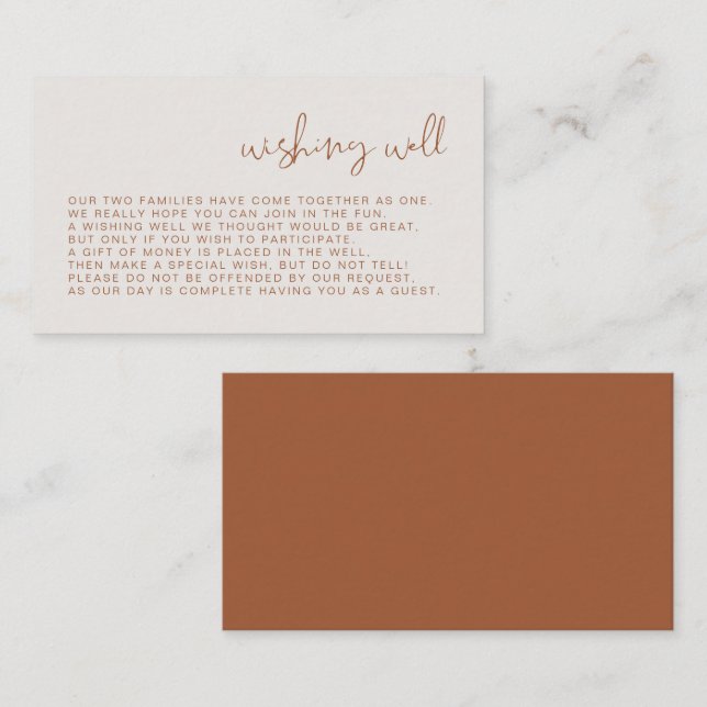 Carte D'accompagnement CORIANDER Boho Terracotta Beige Wi Well Card (Devant / Derrière)
