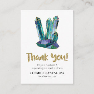 Carte D'accompagnement *~* COSMIC CRYSTAL Review MERCI LOGO AP8 QR
