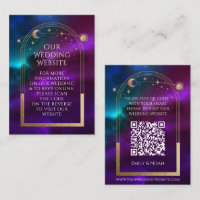 Cosmic Purple Turquoise Mariage Site Web RSVP QR C