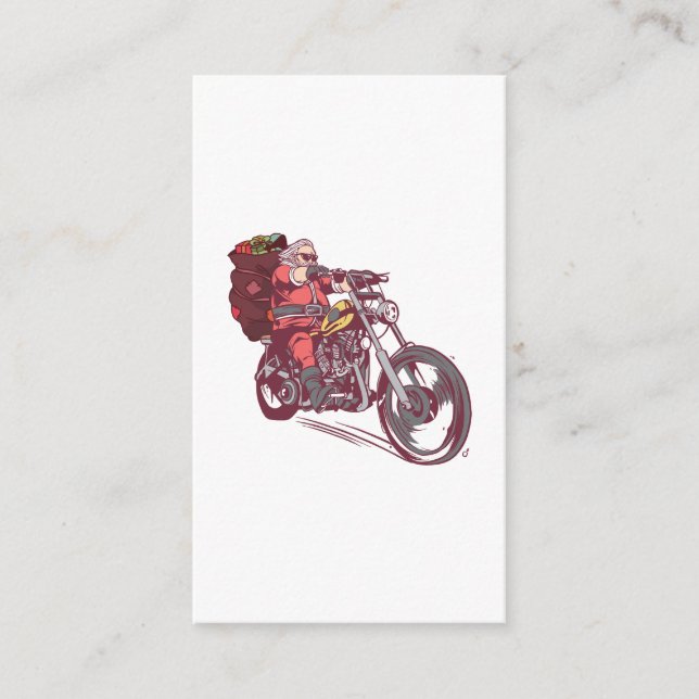 Carte D'accompagnement Costume de Noël père Noël Biker pour Invitatiatiat (Devant)