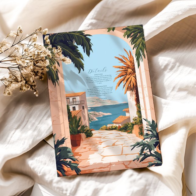 Carte D'accompagnement Côte d'Amalfi | Mariage Carreaux méditerranéens (Créateur téléchargé)