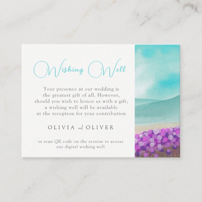 Carte D'accompagnement Côte d'azur en fleur Mariage Wishing well QR Code (Devant)