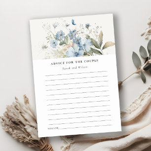 Carte D'accompagnement Cottage Bleu Dusky Conseil Floral Pour Douche Coup