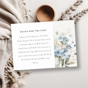 Carte D'accompagnement Cottage Bleu Dusky Livres Floraux Pour Baby shower