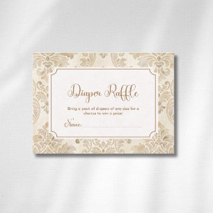 Carte D'accompagnement Cottagecore Vintage Marron Doré Noeud Tirage au So