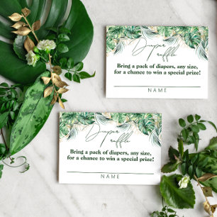 Carte D'accompagnement Couche garçon Safari Animal Jungle Vert & Or