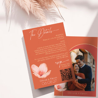 Carte D'accompagnement Coucher de soleil orange vif Verona arqué Détails 