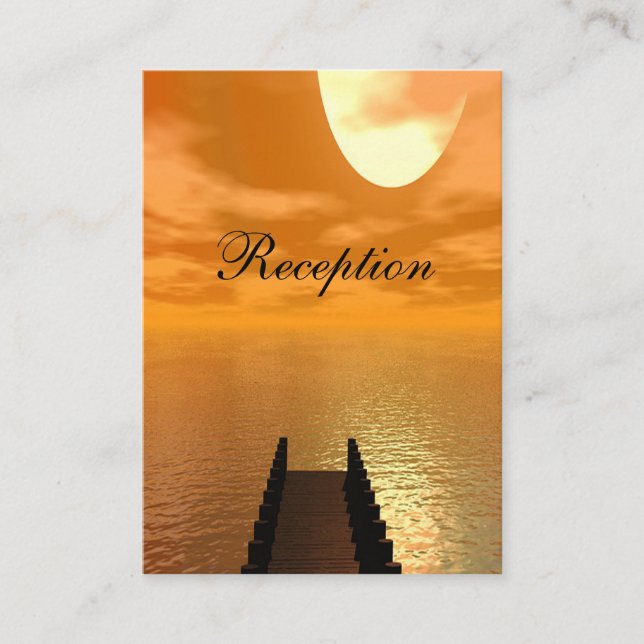 Carte D'accompagnement Coucher de soleil sur un Mariage de quai (Devant)