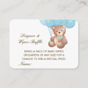 Carte D'accompagnement Couches Serviettes Tombola Baby Shower Inserts Mod