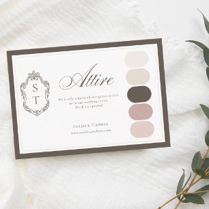 Carte D'accompagnement Couleur de tenue de mariage Rose poudrée Crème Mok