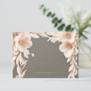 Carte D'accompagnement couleur marron taupe, couleur mariage floral