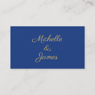 Carte D'accompagnement Couleurs Bleu & Or Professionnel Tendance Moderne
