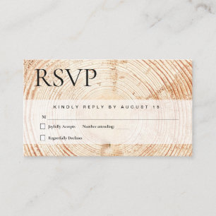Carte D'accompagnement Coupe de bois rustique coupe mariage rsvp
