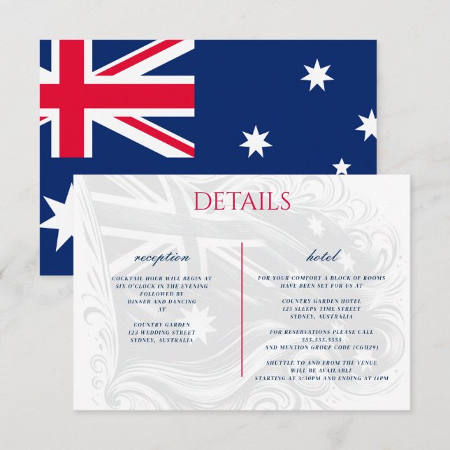 Carte D'accompagnement Couple australien (Devant / Derrière)