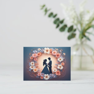 Carte D'accompagnement Couple de mariage romantique en silhouette