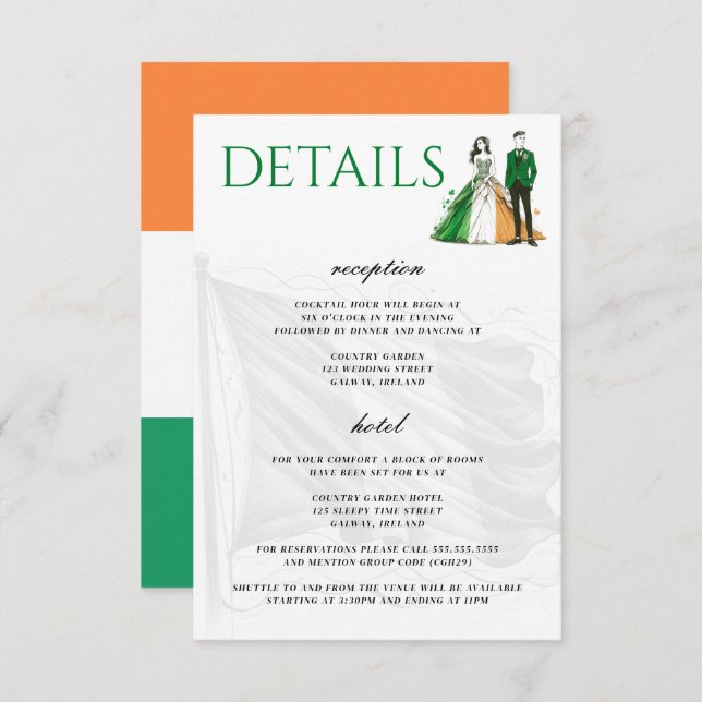 Carte D'accompagnement Couple d'Irlande (Devant / Derrière)