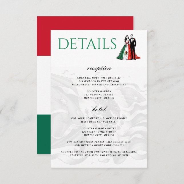 Carte D'accompagnement Couple mexicain (Devant / Derrière)