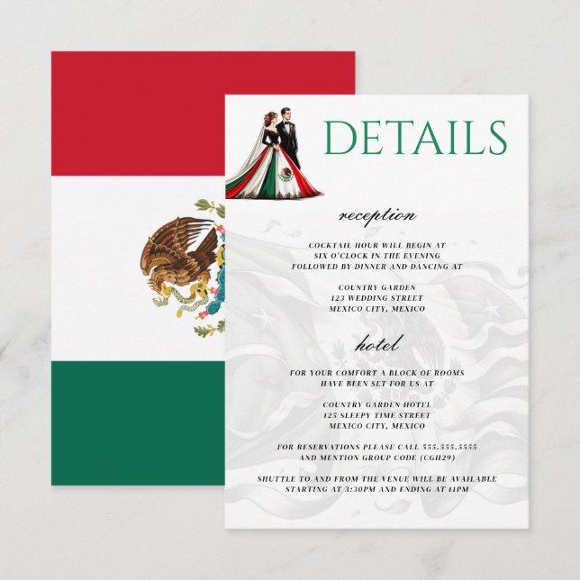 Carte D'accompagnement Couple mexicain (Devant / Derrière)