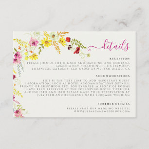 Carte D'accompagnement Couronne de fleurs d'orchidées sauvages roses viol
