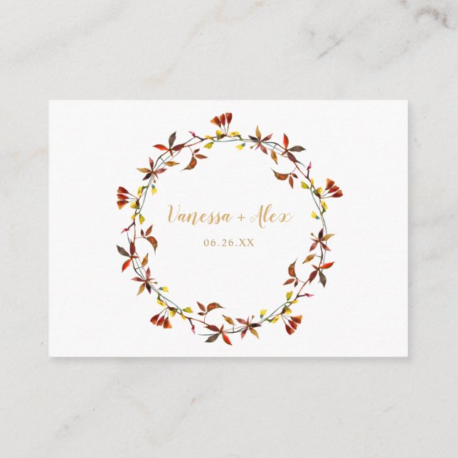 Carte D'accompagnement Couronne fleur sauvage Lune de miel (Dos)