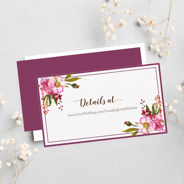 Carte D'accompagnement Couronne florale rose magenta (Créateur téléchargé)