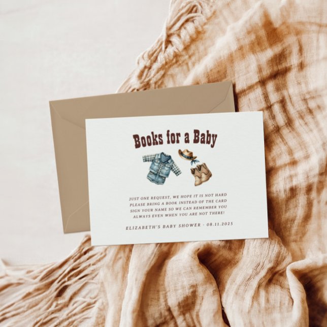 Carte D'accompagnement Cowboy Blue Western Rodeo Books for Baby (Créateur téléchargé)