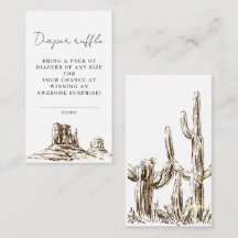 Cowboy Cowgirl Vintage Western Diaper Raffle