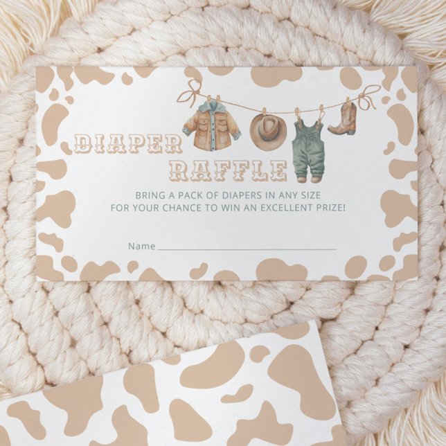 Carte D'accompagnement Cowboy Western Plaid Baby shower Déchets Raffin (Créateur téléchargé)