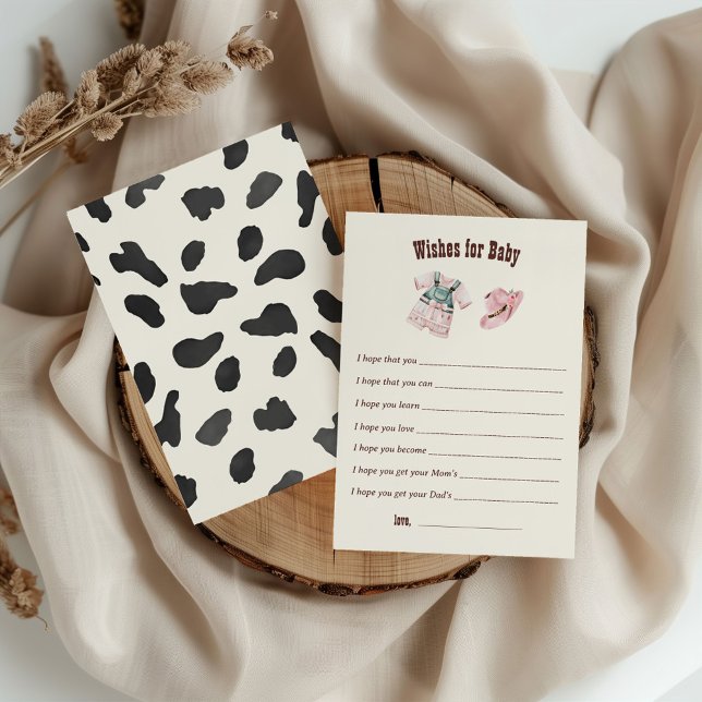 Carte D'accompagnement Cowboy Western Rodeo Baby shower des souhaits pour (Créateur téléchargé)