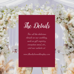 Carte D'accompagnement Cranberry Red Simple Style Détails du Mariage