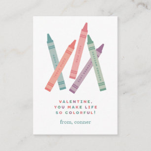 Carte D'accompagnement Crayons colorés Classroom Valentine Card