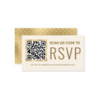 Cream Gold Foil QR Code RSVP Mariage Website