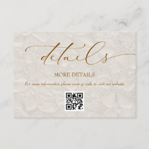 Carte D'accompagnement Cream McNimal Elegant Wedding Détails
