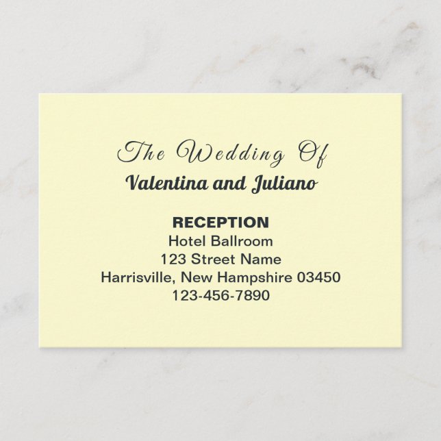 Carte D'accompagnement Cream With Slate Typography Wedding Reception (Devant)