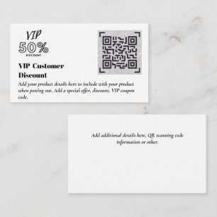 Carte D'accompagnement Créer des codes QR de remise VIP client