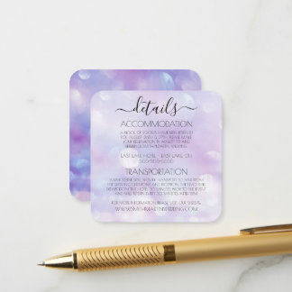 Carte D'accompagnement Créez Votre Propre Mariage Éthéré Violet Bokeh