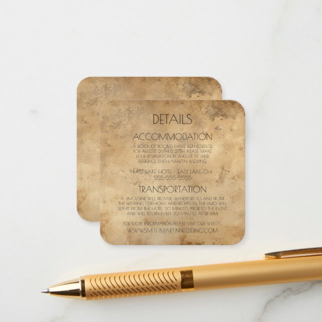 Carte D'accompagnement Créez Votre Propre Papier Sepia Personnalisé (Devant/Arrière en situation)