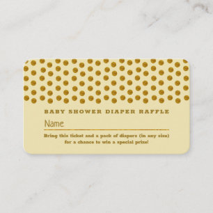 Carte D'accompagnement Crème et pois dorés, Billet de tombola de couche