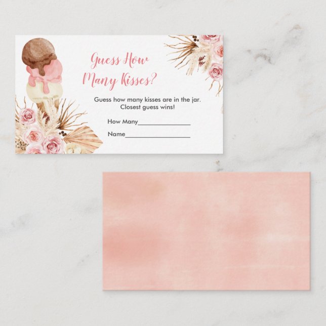 Carte D'accompagnement Crème glacée Pampas Bohème Grasse Combien de baise (Devant / Derrière)